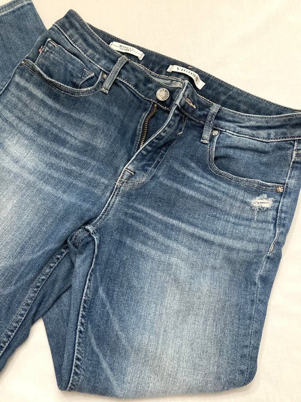 Vigoss Distressed Marley Skinny Blue Jeans size 27